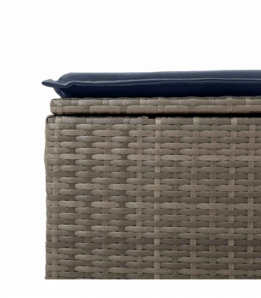 vidaXL 2 Piece Garden Sofa Set with Cushions Grey Poly Rattan Acacia