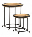 vidaXL 2 Piece Side Table Set Solid Wood Mango