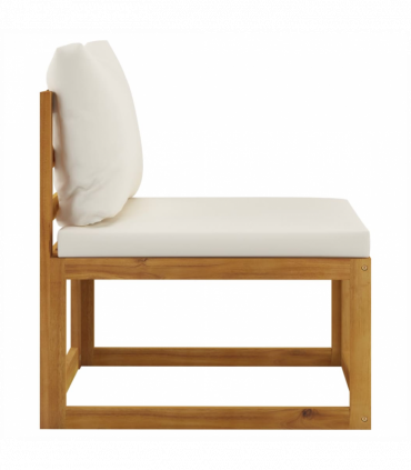 vidaXL 2 Piece Sofa Set with Cream White Cushions Solid Wood Acacia