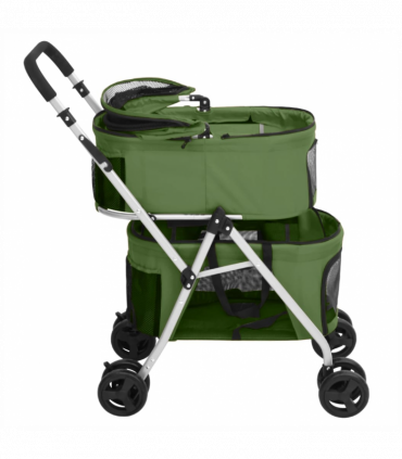 vidaXL 2-Layers Folding Dog Stroller Green 83x48x97 cm Oxford Fabric