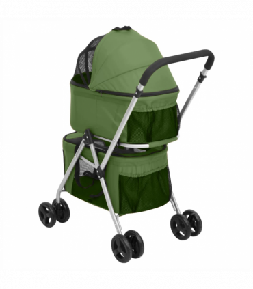 vidaXL 2-Layers Folding Dog Stroller Green 83x48x97 cm Oxford Fabric