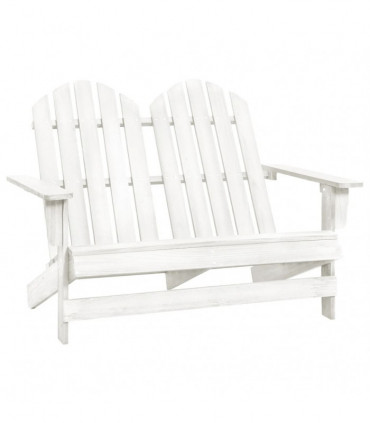 vidaXL 2-Seater Garden Adirondack Chair Solid Fir Wood White