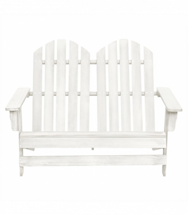 vidaXL 2-Seater Garden Adirondack Chair Solid Fir Wood White