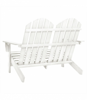 vidaXL 2-Seater Garden Adirondack Chair Solid Fir Wood White
