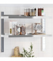 vidaXL 2-Tier Wall Shelf 75x23.5x60 cm Silver Stainless Steel