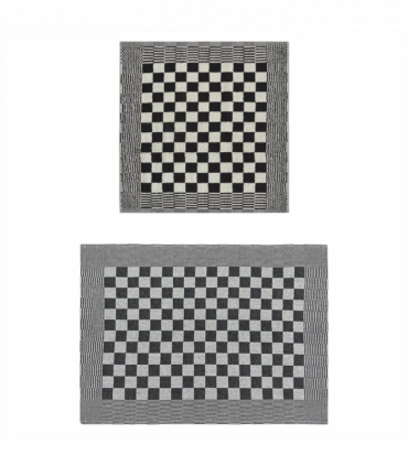 vidaXL 20 Piece Towel Set Black and White Cotton