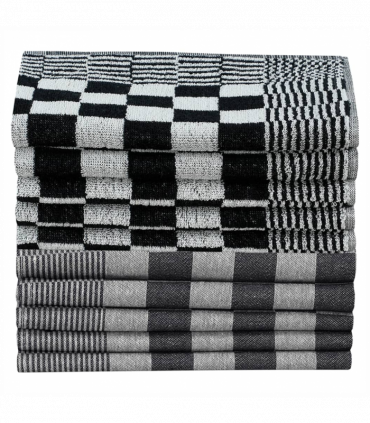 vidaXL 20 Piece Towel Set Black and White Cotton