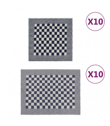 vidaXL 20 Piece Towel Set Blue and White Cotton