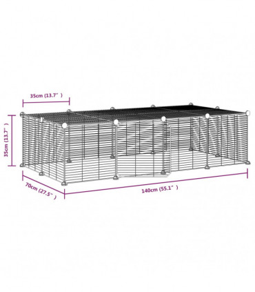 vidaXL 20-Panel Pet Cage with Door Black 35x35 cm Steel