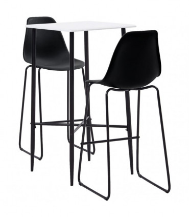 vidaXL 3 Piece Bar Set Plastic Black