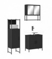 vidaXL 3 Piece Bathroom Furniture Set Black Engineered Wood