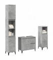 vidaXL 3 Piece Bathroom Furniture Set Concrete Grey Engineered Wood