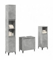 vidaXL 3 Piece Bathroom Furniture Set Concrete Grey Engineered Wood