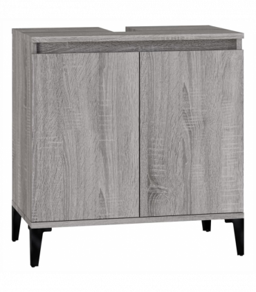 vidaXL 3 Piece Bathroom Furniture Set Grey Sonoma Engineered Wood