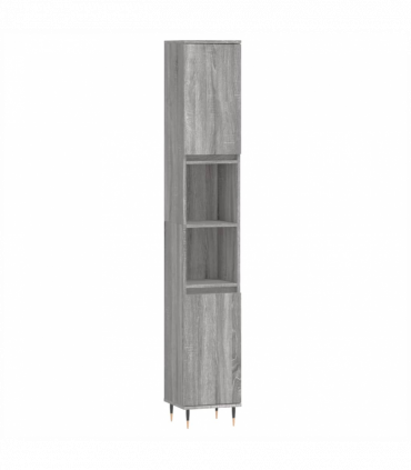 vidaXL 3 Piece Bathroom Furniture Set Grey Sonoma Engineered Wood