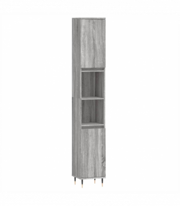 vidaXL 3 Piece Bathroom Furniture Set Grey Sonoma Engineered Wood