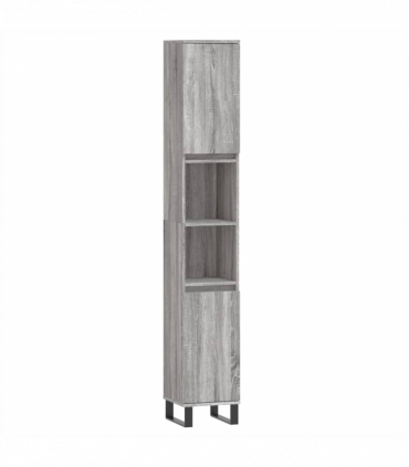 vidaXL 3 Piece Bathroom Furniture Set Grey Sonoma Engineered Wood