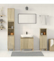 vidaXL 3 Piece Bathroom Furniture Set Sonoma Oak Engineered Wood