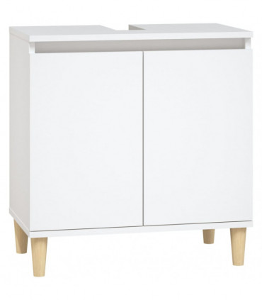 vidaXL 3 Piece Bathroom Furniture Set White Engineered Wood