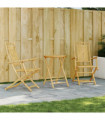 vidaXL 3 Piece Bistro Set Bamboo