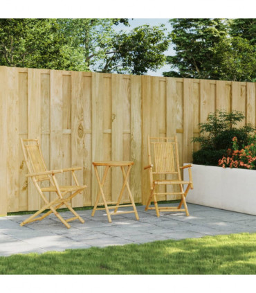 vidaXL 3 Piece Bistro Set Bamboo