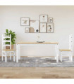 vidaXL 3 Piece Dining Set Panama White Solid Wood Pine
