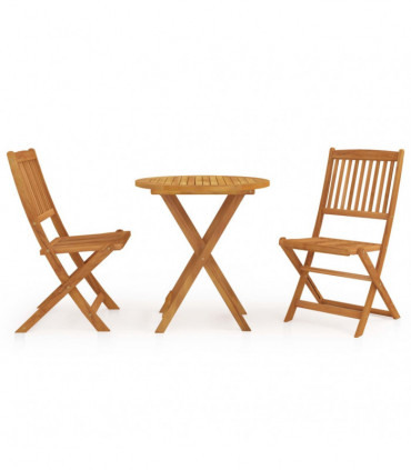 vidaXL 3 Piece Folding Garden Dining Set Solid Acacia Wood