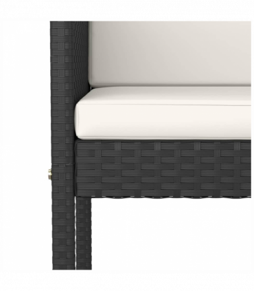 vidaXL 3 Piece Garden Bar Set with Cushions Poly Rattan Black