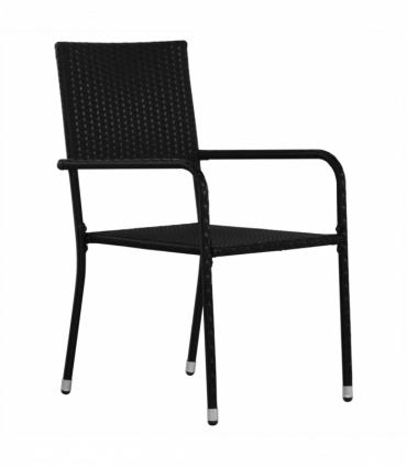 vidaXL 3 Piece Garden Dining Set Black