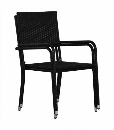 vidaXL 3 Piece Garden Dining Set Black