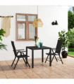 vidaXL 3 Piece Garden Dining Set Black