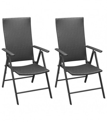 vidaXL 3 Piece Garden Dining Set Black