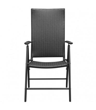 vidaXL 3 Piece Garden Dining Set Black