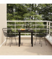 vidaXL 3 Piece Garden Dining Set Black Poly Rattan