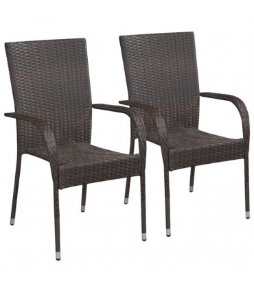 vidaXL 3 Piece Garden Dining Set Brown