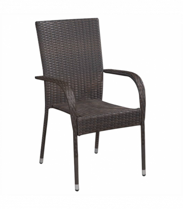 vidaXL 3 Piece Garden Dining Set Brown