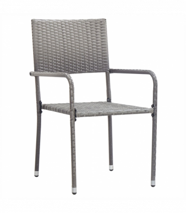 vidaXL 3 Piece Garden Dining Set Grey