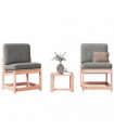vidaXL 3 Piece Garden Lounge Set Solid Wood Douglas