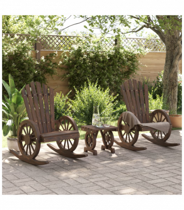 vidaXL 3 Piece Garden Lounge Set Solid Wood Fir