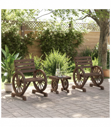 vidaXL 3 Piece Garden Lounge Set Solid Wood Fir