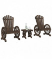 vidaXL 3 Piece Garden Lounge Set Solid Wood Fir