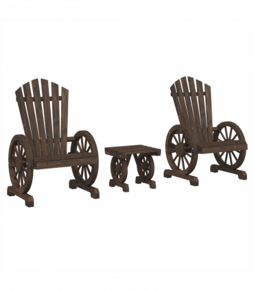 vidaXL 3 Piece Garden Lounge Set Solid Wood Fir