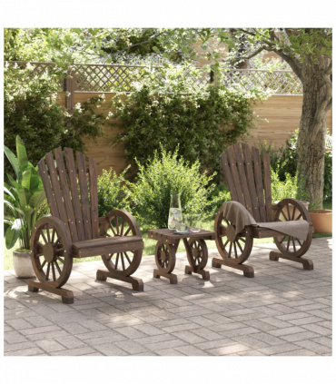 vidaXL 3 Piece Garden Lounge Set Solid Wood Fir