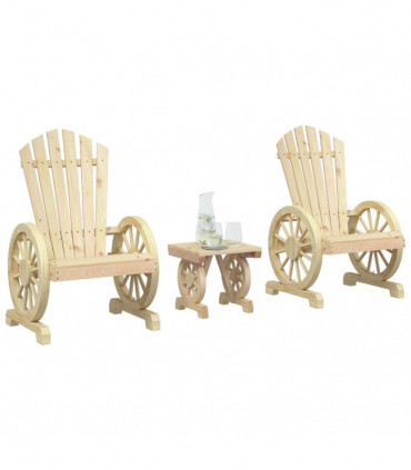 vidaXL 3 Piece Garden Lounge Set Solid Wood Fir