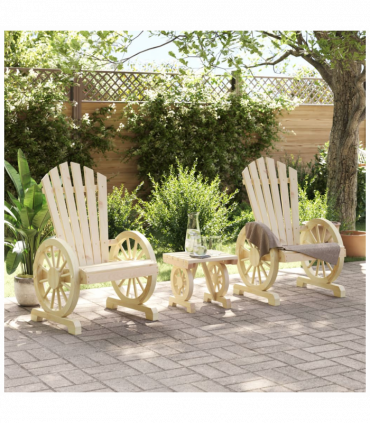 vidaXL 3 Piece Garden Lounge Set Solid Wood Fir