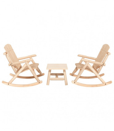 vidaXL 3 Piece Garden Lounge Set Solid Wood Spruce