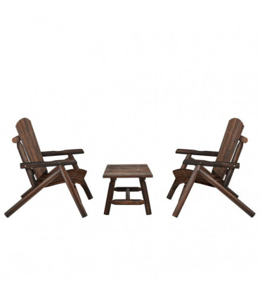 vidaXL 3 Piece Garden Lounge Set Solid Wood Spruce