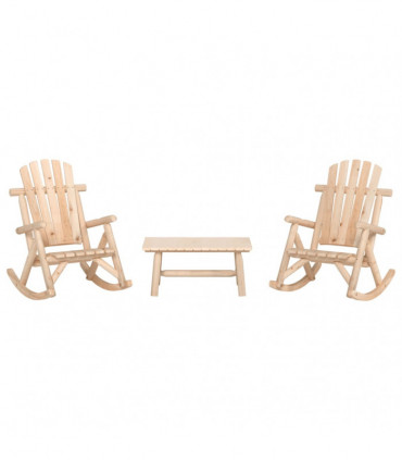 vidaXL 3 Piece Garden Lounge Set Solid Wood Spruce