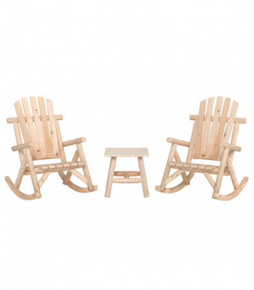 vidaXL 3 Piece Garden Lounge Set Solid Wood Spruce