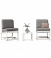 vidaXL 3 Piece Garden Lounge Set White Solid Wood Pine